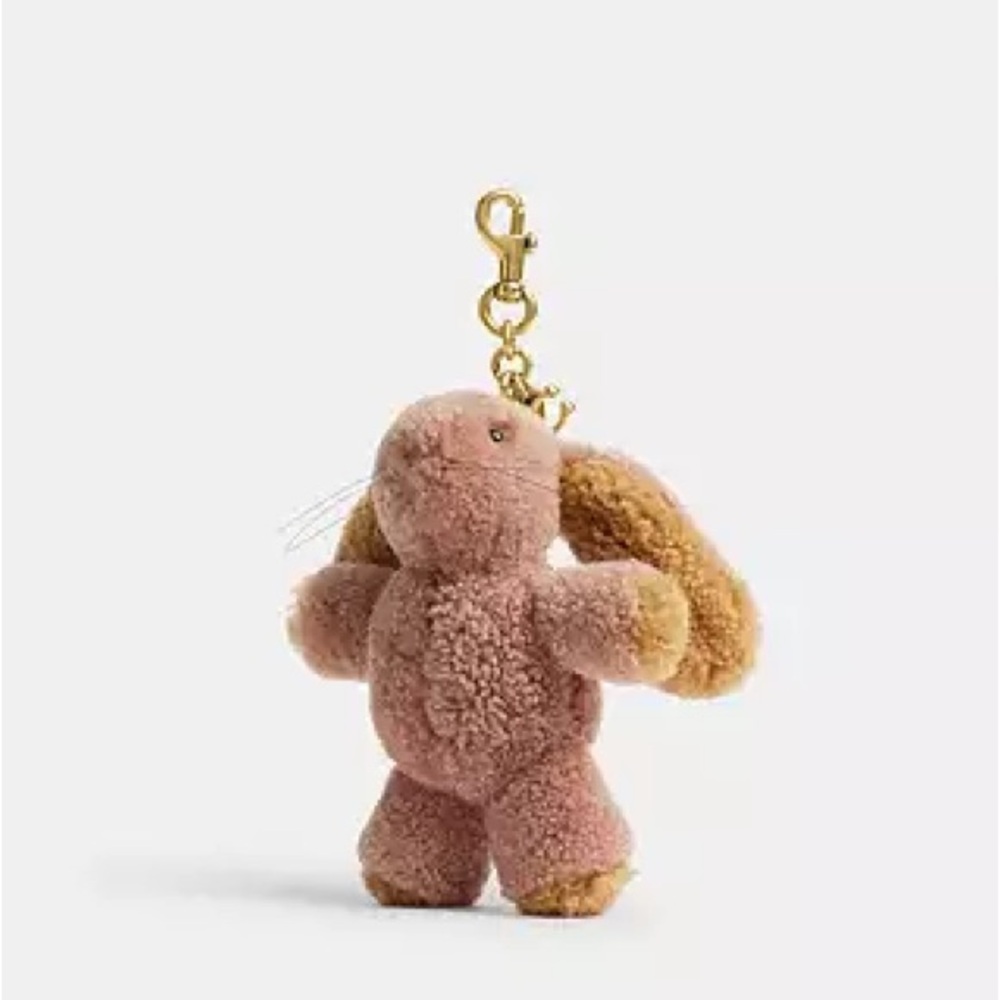 Coach Floppy Bunny Plushie Bag Charm In Shearling